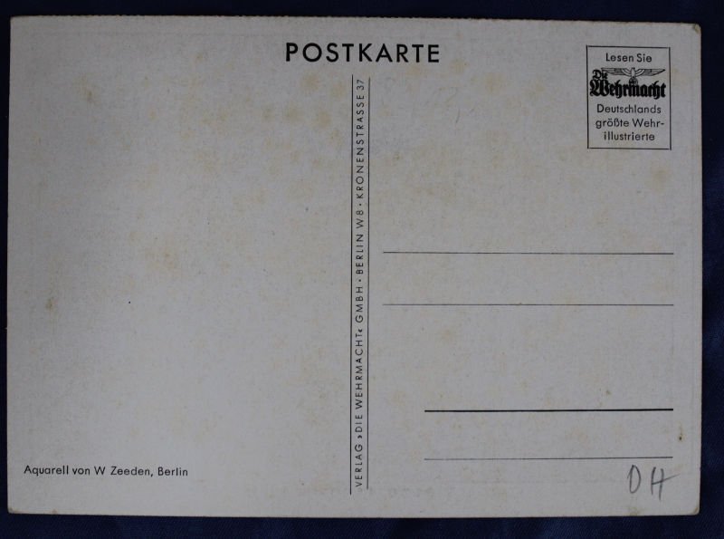 WWII German Kriegsmarine Postcard Torpedo Boat Firing Torpedo — image 2