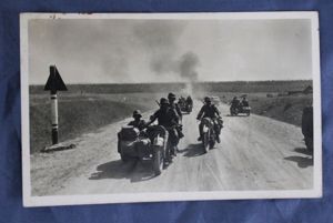WWII German Motorcycles Postcard