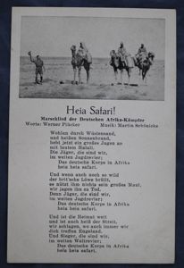 WWII German Africa Postcard Heia Safari!