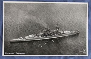 WWII German Kriegsmarine Ship Deutchland Postcard