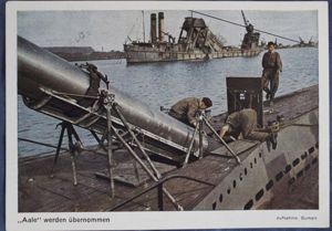 WWII German U Boat Loading Torpedos Postcard