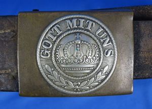 WWI Imperial Prussian Leather Waist Belt Dated 1914