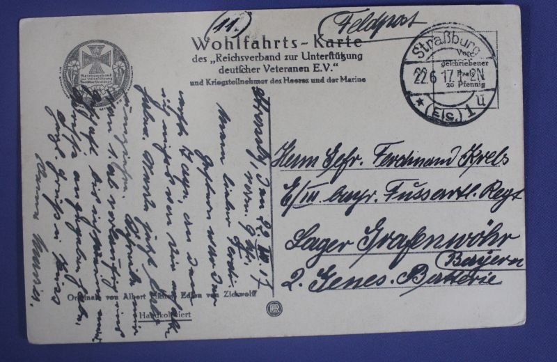 WWI U Boat U9 Postcard Helft Huns ! — image 2