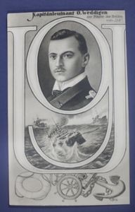 WWI U Boat U9 Postcard Kapitanleutnant O. Weddigen