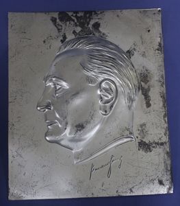 Large Silver Plated Hermann Goring Plaque