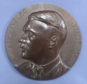 4-3/4 inch Reichskanzler Adolf Hitler Bakelite Plaque