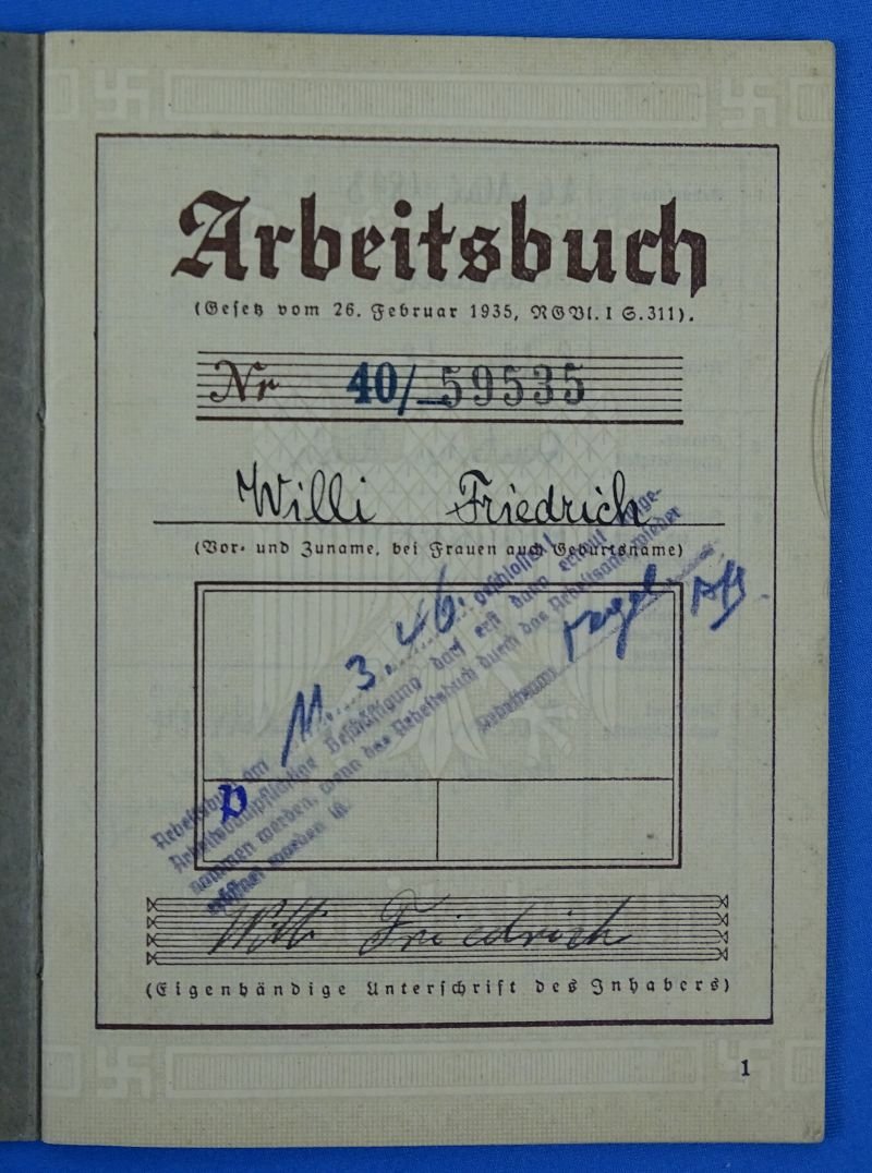 WWII German Documents and Arebeitsbuchs Documents of a Father and his Son Who Was Killed in Action — image 11
