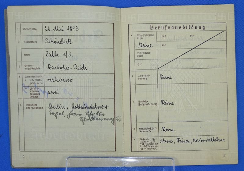 WWII German Documents and Arebeitsbuchs Documents of a Father and his Son Who Was Killed in Action — image 12