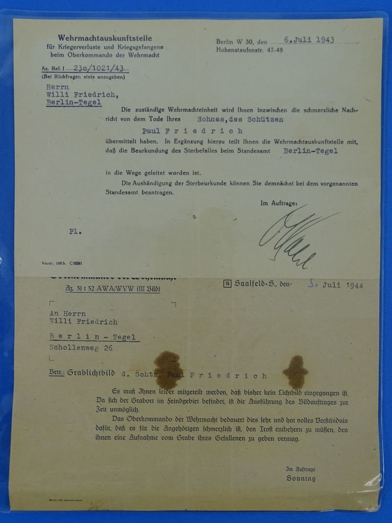 WWII German Documents and Arebeitsbuchs Documents of a Father and his Son Who Was Killed in Action — image 21