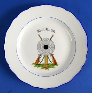 Large 1905 Schutzenverband Marksmanship Competition Meissen Plate