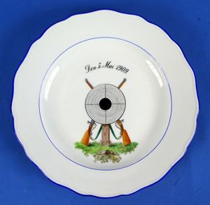 Large 1909 Schutzenverband Marksmanship Competition Meissen Plate
