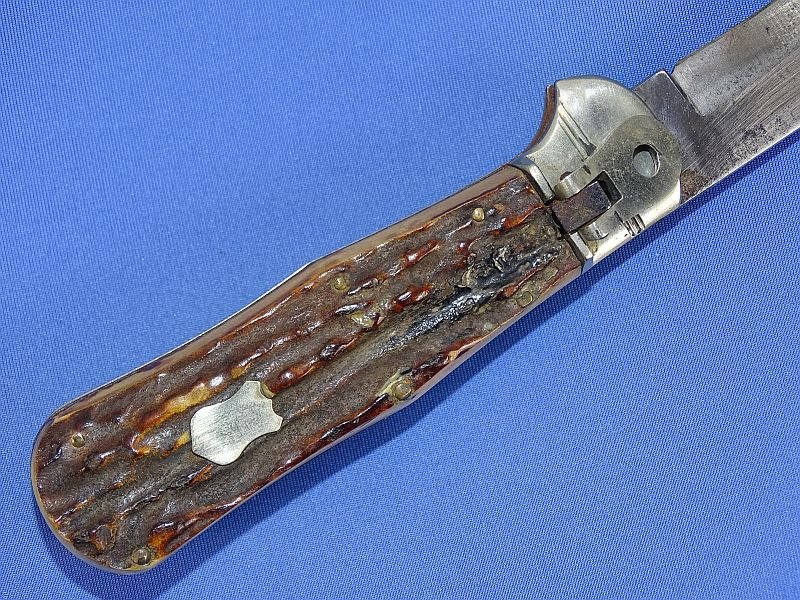 German Stag Grip Folding Bowie Knife — image 6