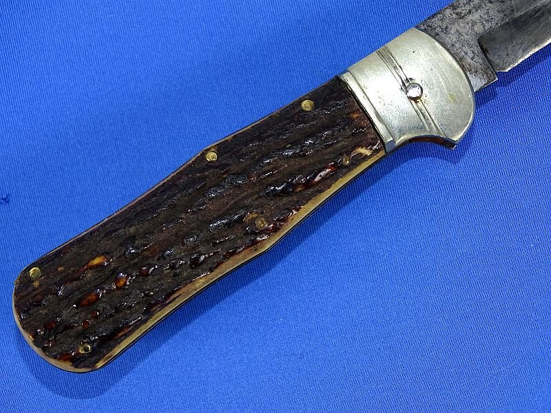 German Stag Grip Folding Bowie Knife — image 7
