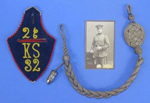 Imperial German Photograph, Marksmanship Lanyard, and Shoulder Strap Group