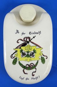 WWI Patriotic German-Austrian Alliance Porcelain Hot Water Bottle