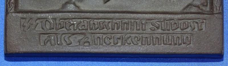 Allgemeine SS Award Plaque: 'SS-Oberabschnitt Südost als Anerkennung' — image 2