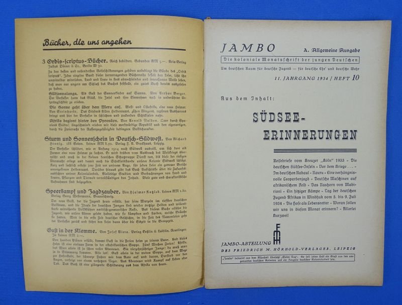 1934 Publication: 'JAMBO' ('The Colonial Monthly of the Young Germans') — image 2