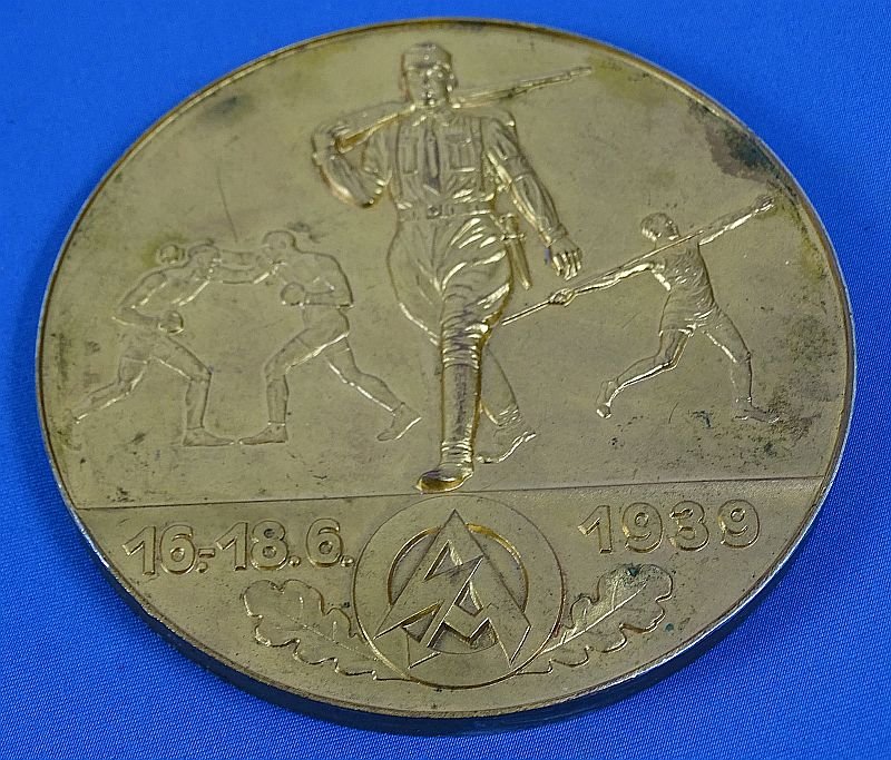 Large 1939 SA Group Niederrhein Wehrmannschaftskampf Prize Medal — image 2