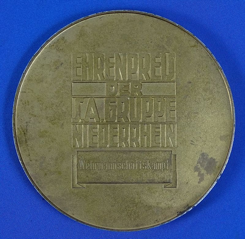 Large 1939 SA Group Niederrhein Wehrmannschaftskampf Prize Medal — image 3