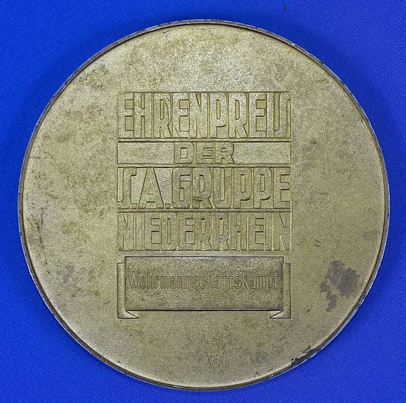 Large 1939 SA Group Niederrhein Wehrmannschaftskampf Prize Medal — image 5