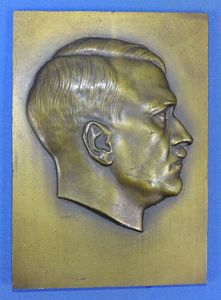 Adolf Hitler Profile Display Metal Plaque