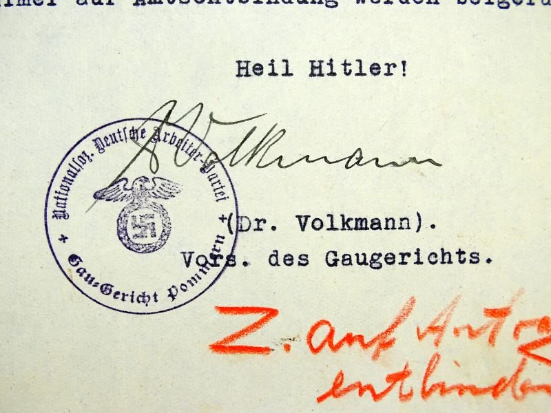 The Nazi Party in Gau Pommern Asks the Supreme Party Court for Leniency for a Party Member — image 2