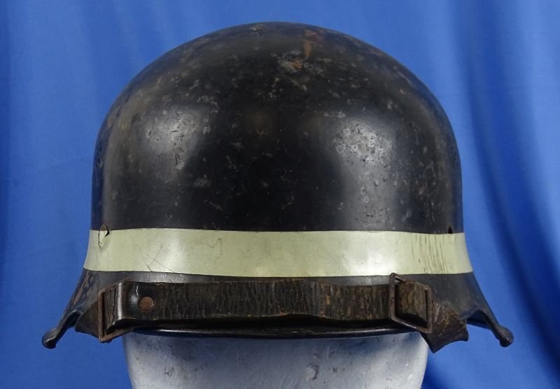 Named Third Reich Fire Police M34 'Square Dip' Helmet — image 2