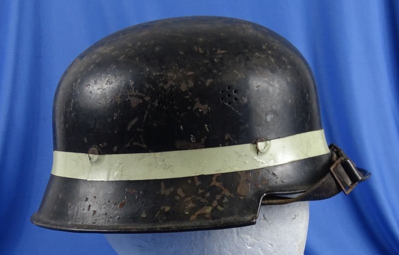 Named Third Reich Fire Police M34 'Square Dip' Helmet — image 3