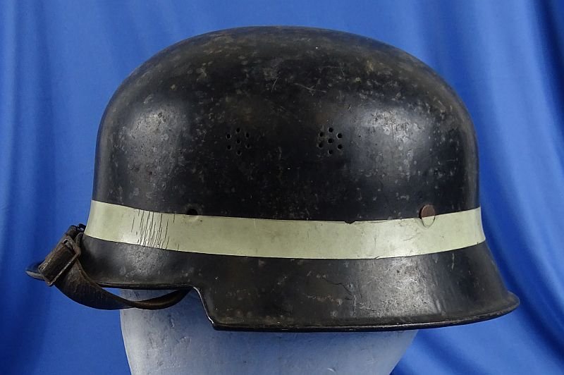 Named Third Reich Fire Police M34 'Square Dip' Helmet — image 5