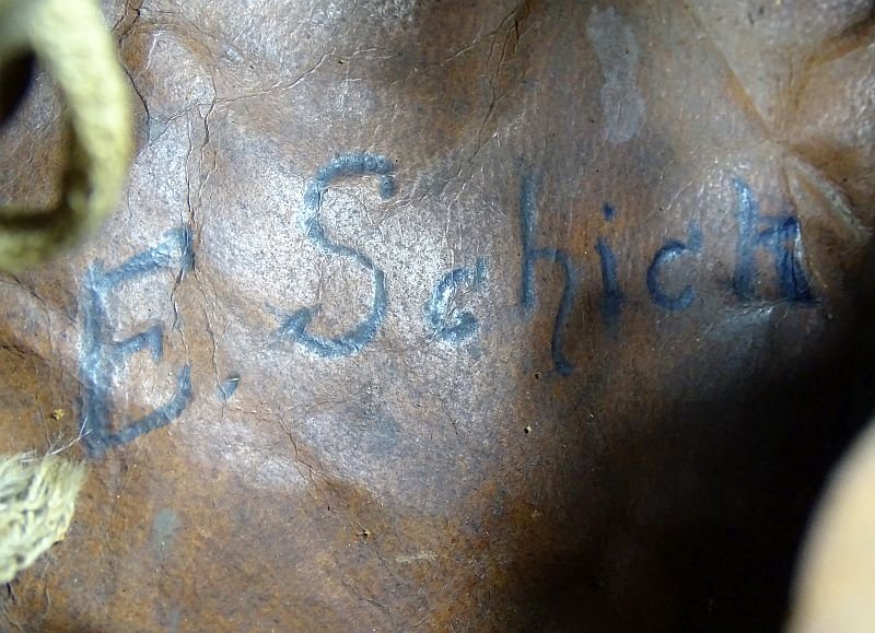 Named Third Reich Fire Police M34 'Square Dip' Helmet — image 8