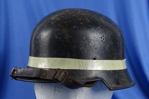Named Third Reich Fire Police M34 'Square Dip' Helmet