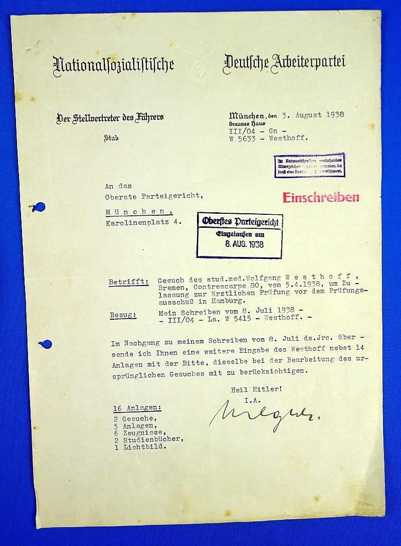 Three Official Documents on an Expelled Party Member's Effort to be Reinstated in the Nazi Party — image 4