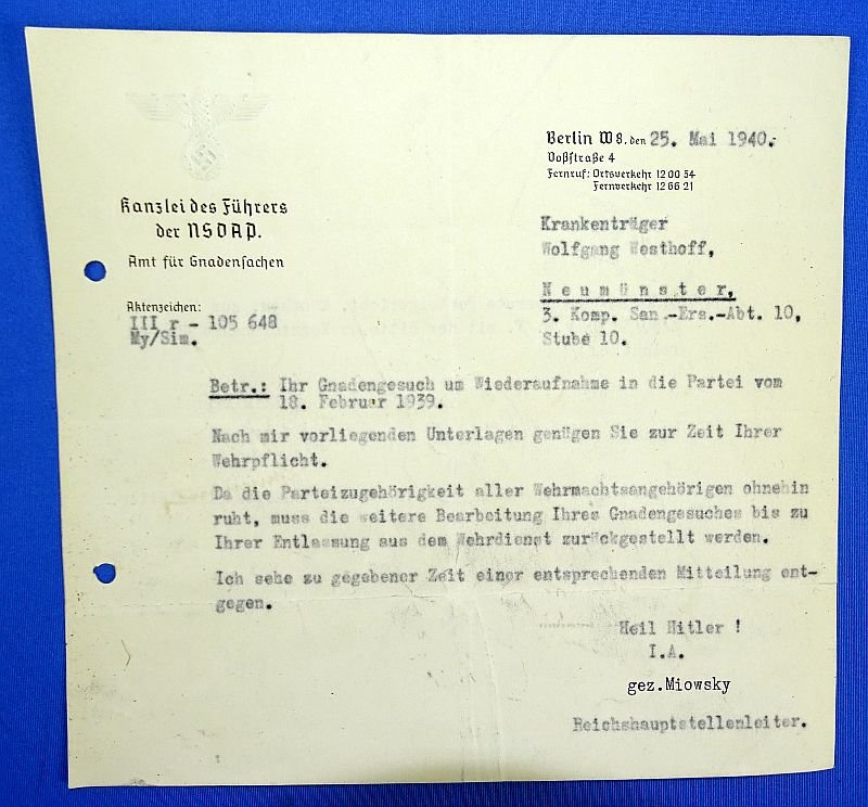 Three Official Documents on an Expelled Party Member's Effort to be Reinstated in the Nazi Party — image 5