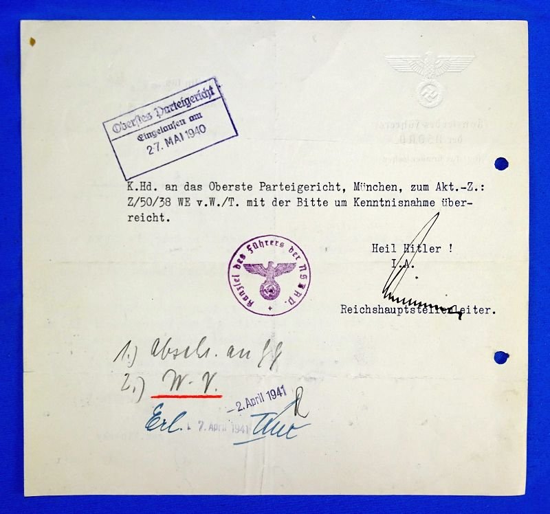 Three Official Documents on an Expelled Party Member's Effort to be Reinstated in the Nazi Party — image 7