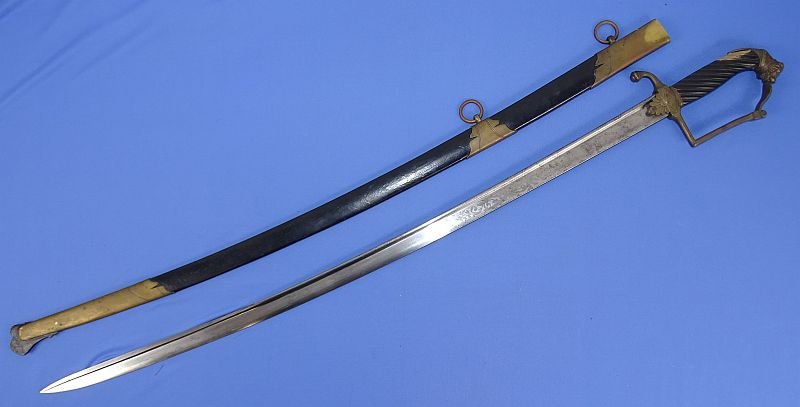 Imperial Bavarian 19th Century Lion Head Officer Sword — image 3