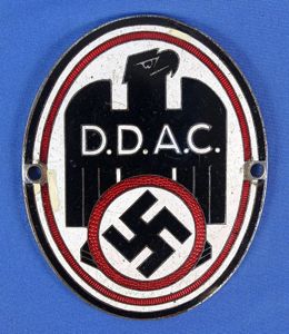 Third Reich DDAC German Automobile Club Vehicle Plaque