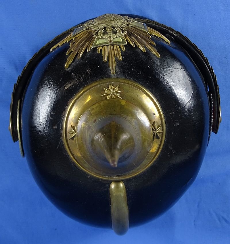 Named Imperial Saxon Reserve Officer Pickelhaube with Case and Cloth Combat Cover — image 9