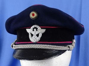 Third Reich Fire Police Officer Visor Cap