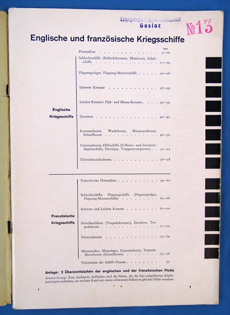 1940 Luftwaffe Manual on English and French Warships — image 2