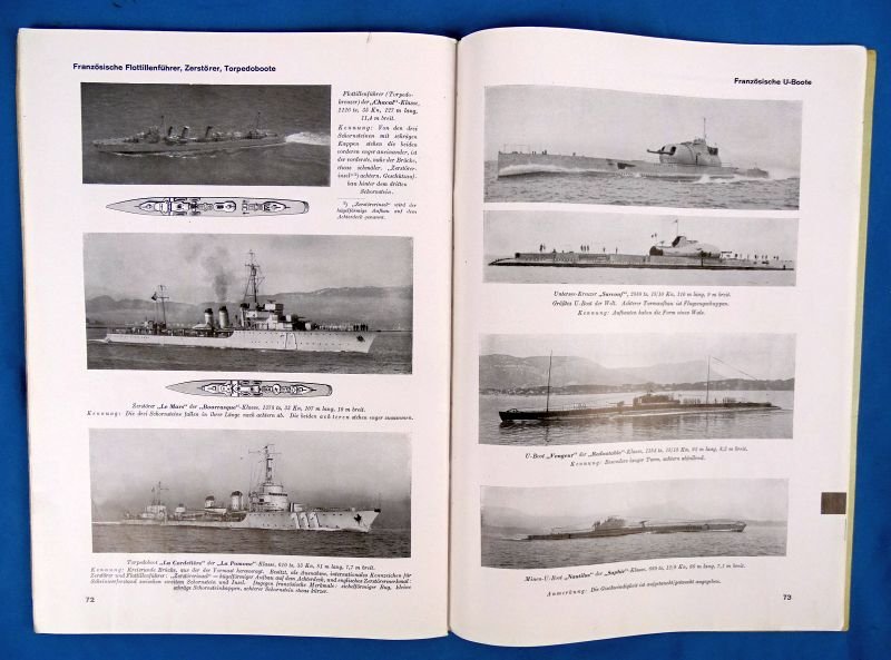 1940 Luftwaffe Manual on English and French Warships — image 5