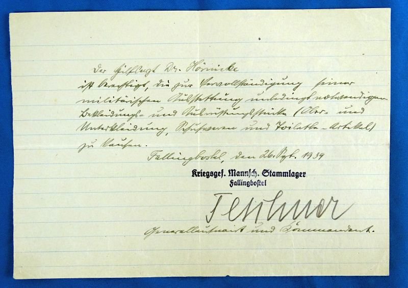 1939 Entrance Pass for Stalag XI B with Leave Document — image 4