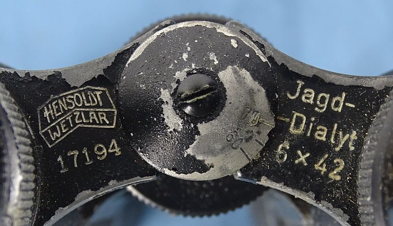 Cased WWII German Hensoldt Wetzlar Jagd-Dialyt 6 x 42 Binoculars — image 5