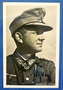 Signed Photo Postcard of General Hans Kreysing, Recipient of the …