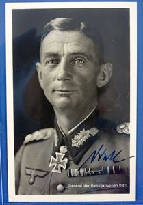 Signed Photo Postcard of General of Mountain Troops Eduard Dietl, …