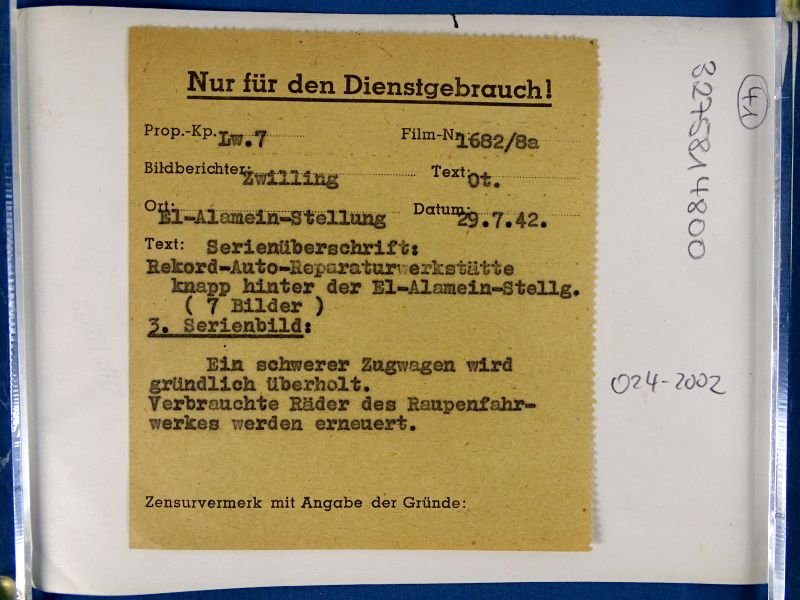 1942 Official Photograph: Afrika Korps Vehicle Repair Depot at El-Alamein — image 2