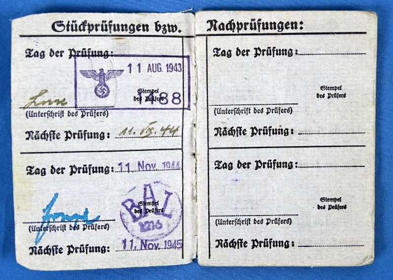 WWII Luftwaffe Parachute Inspection Booklet (Fallschirm Prusschein) — image 2