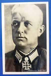 Signed Photo Postcard of Knight's Cross and Oak Leaves Recipient …
