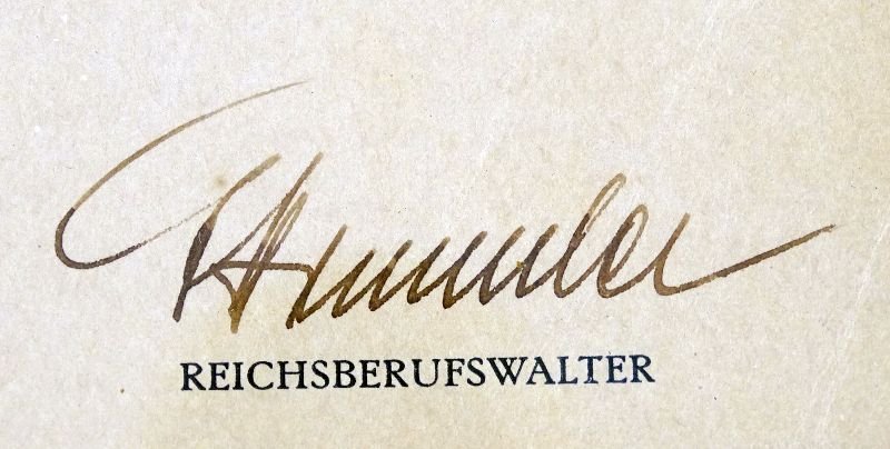 Framed 1943 National Socialist Engineering Association Document Signed by Gebhard Himmler, Brother of Heinrich Himmler — image 2