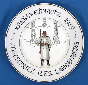 War Christmas 1939 Postschutz R.F.S. Langenberg Commemorative Service Plate by …