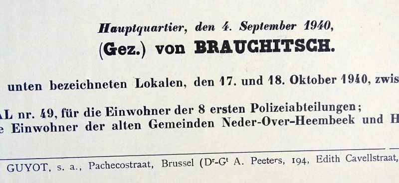 1940 German Poster for Occupied Belgium with Regulations for Carrier Pigeons — image 2